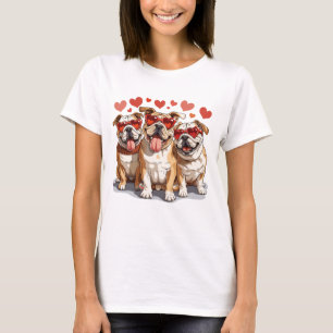 Camiseta Bulldog inglés día de San Valentín