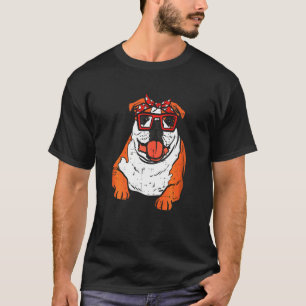Camiseta Bulldog inglés Dot Bandana Dueña de Perro Mujeres