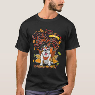 Camiseta Bulldog inglés dulce acción de gracias de Turquía
