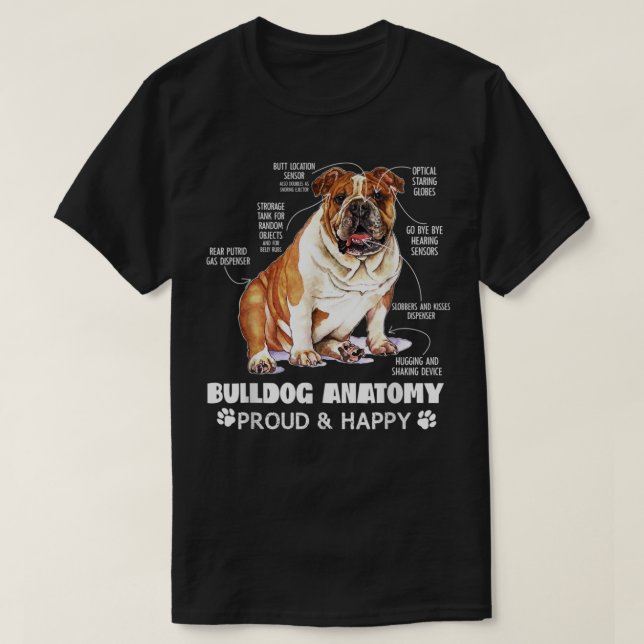 Camiseta Bulldog inglés dulce anatomía perro amante diverti (Diseño del anverso)
