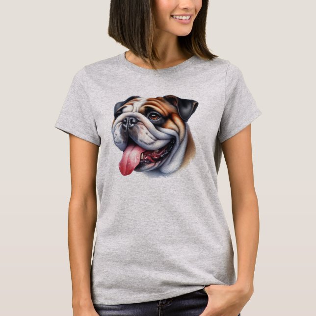 Camiseta Bulldog inglés en acuarela (Anverso)