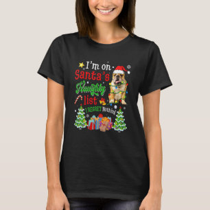 Camiseta Bulldog Inglés en la Lista de Traviesos de Papá No