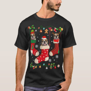 Camiseta Bulldog inglés en Navidades de choque Perro Santa 