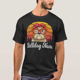 Camiseta Bulldog inglés estilo retro Nana Dogs Lover Funny