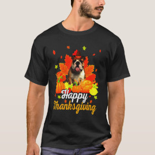 Camiseta Bulldog inglés Feliz Día de Acción de Gracias