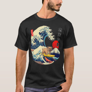 Camiseta Bulldog inglés japonés Kanagawa Wave Surf Leal