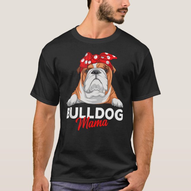 Camiseta Bulldog inglés Mama Bully Dog Mom Funny Womens Gi (Anverso)