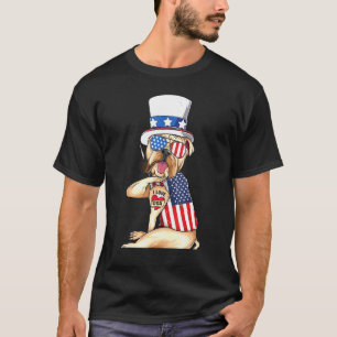 Camiseta Bulldog Inglés Merica 4 De Julio Sungla Estadounid