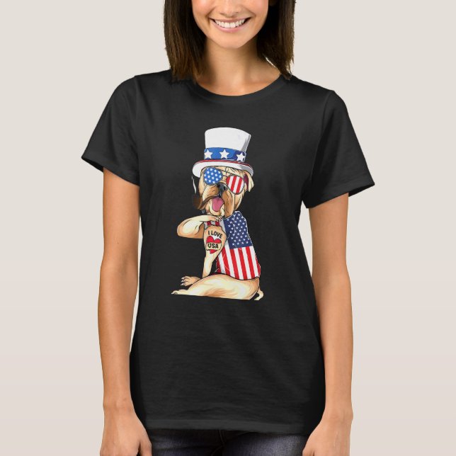 Camiseta Bulldog Inglés Merica 4 De Julio Sungla Estadounid (Anverso)