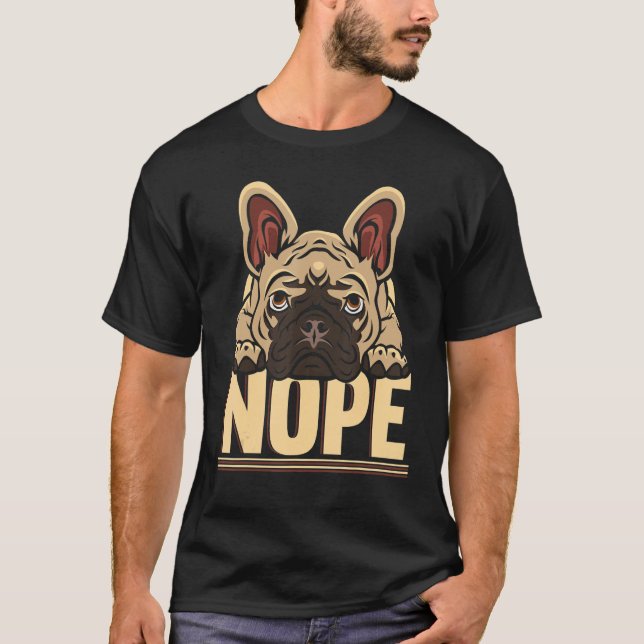 Camiseta Bulldog inglés Nope Lazy (Anverso)