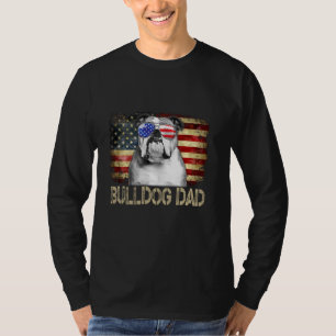 Camiseta Bulldog Inglés Papá Bandera Estadounidense 4 De Ju