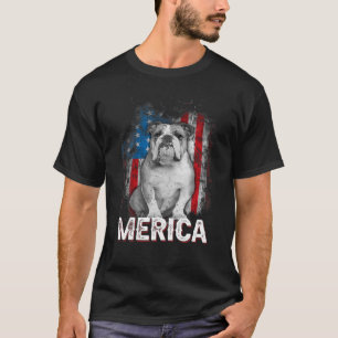 Camiseta Bulldog inglés patriótico Bandera estadounidense V