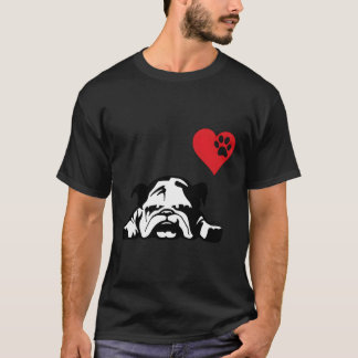 Camiseta Bulldog inglés perezoso me encanta mi Bulldog ingl