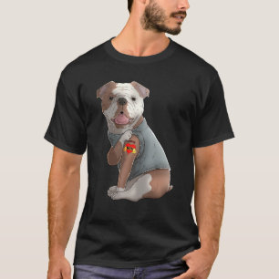 Camiseta Bulldog inglés que amo a mamá tatuaje perro gracio