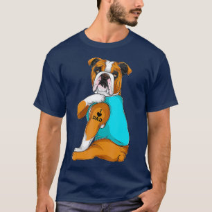 Camiseta Bulldog inglés que amo a papá Tattoo