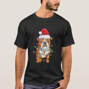 Camiseta Bulldog inglés Santa Christmas Tree Enfoca la Nav