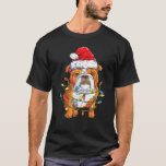 Camiseta Bulldog inglés Santa Christmas Tree Lights Xmas B<br><div class="desc">El Bulldog inglés Santa Christmas Tree ilumina los niños de Navidad Perro.</div>