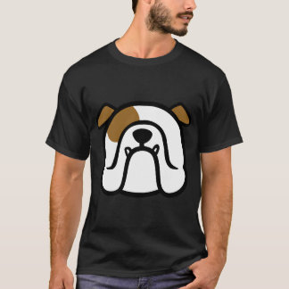 Camiseta Bulldog Inglés sobre rosa - Silueta de la cara del