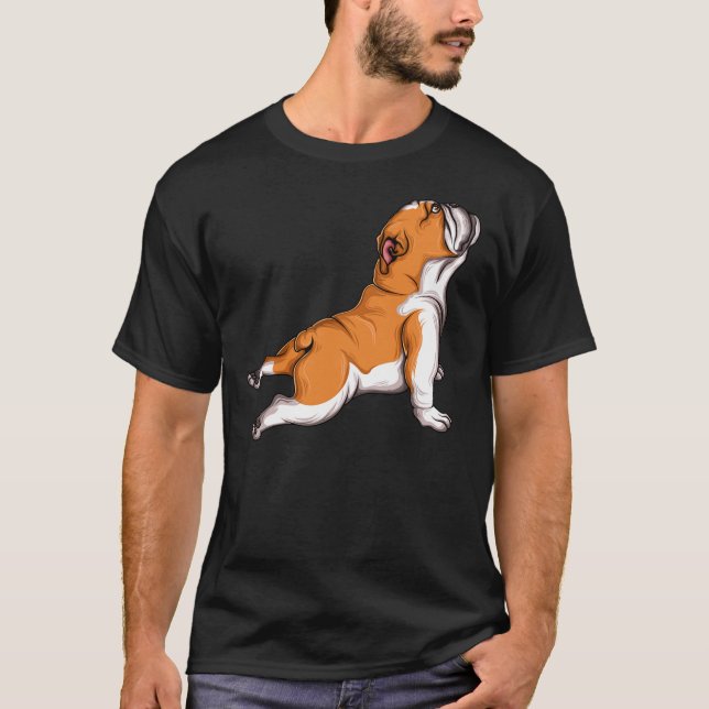 Camiseta Bulldog inglés Yoga Dog Lover Namaste Divertidas m (Anverso)