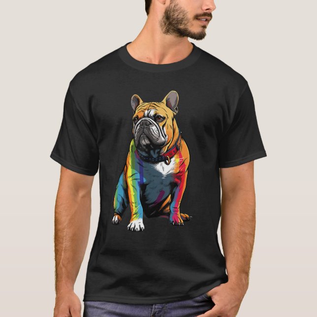 Camiseta Bulldog LGBT Pride Colors (Anverso)