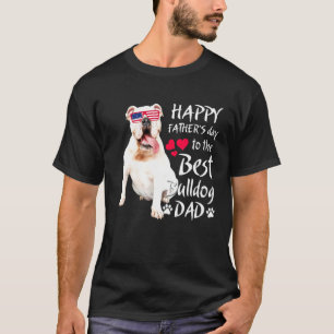 Camiseta Bulldog Linda Bandera Americana El Mejor Papá Mamá