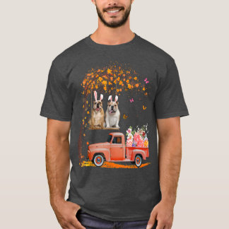 Camiseta Bulldog Lover Bunny Truck Eggs Tree Dog Rabbit Eas