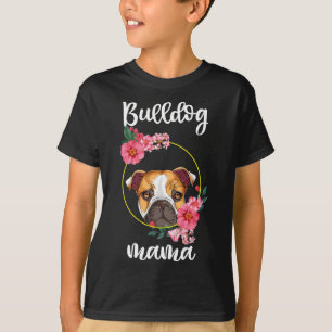 Camiseta Bulldog Mama Dog Mom Floral