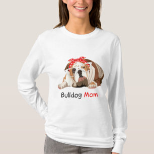Camiseta Bulldog Mamá Perro Bandana Pet Lover Regalo Mujer