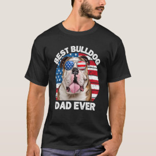 Camiseta Bulldog masculino papá Bulldog inglés bandera esta