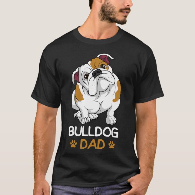 Camiseta Bulldog masculino papá Bulldog inglés gracioso due (Anverso)