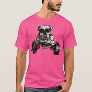 Camiseta Bulldog muscular Perro Gimnasio Levantamiento de p
