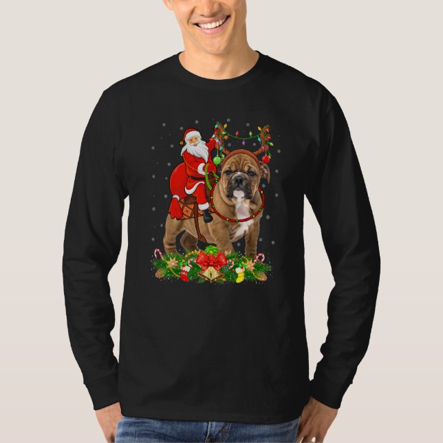 Camiseta Bulldog navideño gracioso Navidades de Bulldog en  (Anverso)