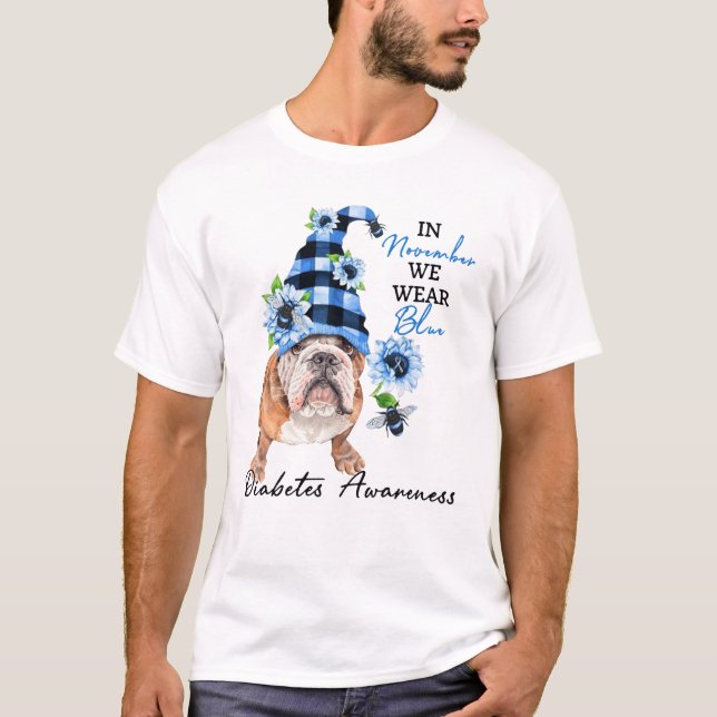Camiseta Bulldog Noviembre Vivimos Conciencia Sobre La Diab (Anverso)