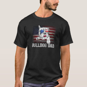 Camiseta Bulldog Papá Bulldog Estadounidense Perro Bandera 
