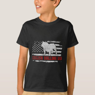 Camiseta Bulldog papá estresó a perro patriótico de bandera