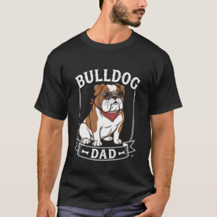 Camiseta Bulldog Papá Perro Gafas de Sol Bandana