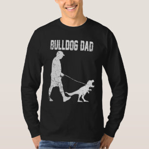 Camiseta Bulldog Papá Trex Dinosaurio Bulldog Hombre niños 