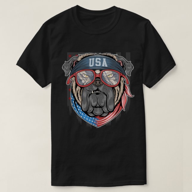 Camiseta Bulldog patriótico (Diseño del anverso)