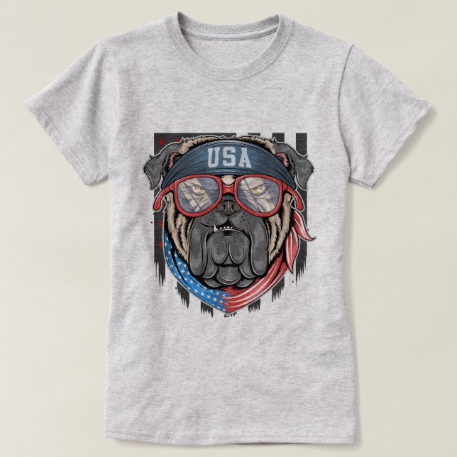 Camiseta Bulldog patriótico (Diseño del anverso)