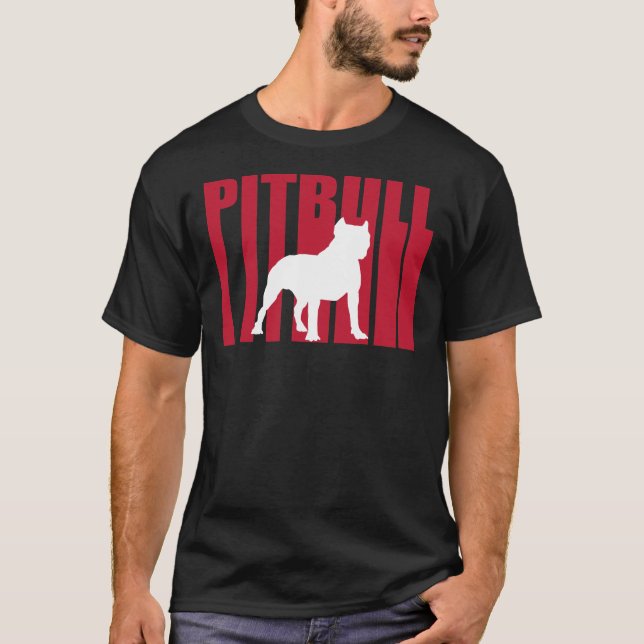 Camiseta Bulldog Pitbull Pit Rojo Estilizado Transparente G (Anverso)