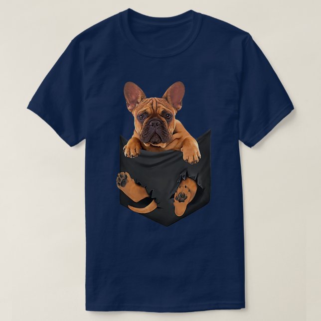 Camiseta Bulldog Pocket Cute Bulldog Puppy en Pocket  (Diseño del anverso)
