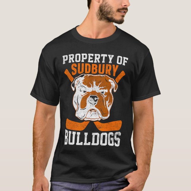 Camiseta Bulldog Property of Sudbury Bulldogs Pet Dog retro (Anverso)
