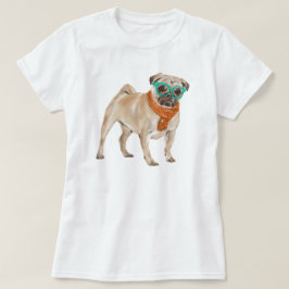 Camiseta Bulldog Pug pintado a mano