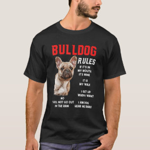 Camiseta Bulldog Reglas Diversión Perro Propietario Mascota