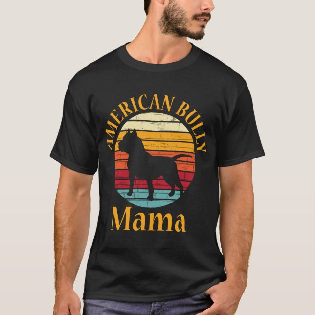Camiseta Bulldog retro americano Mama Bulldog Lover Bully M (Anverso)