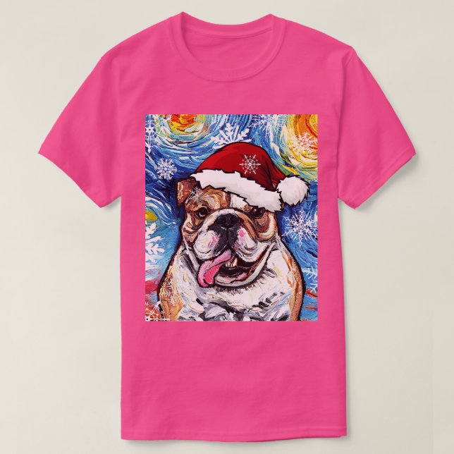 Camiseta Bulldog Santa (Diseño del anverso)