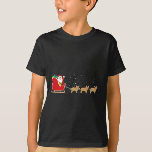 Camiseta Bulldog Santa Navidades Sleigh - Divertidas navida