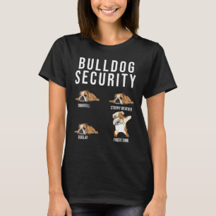 Camiseta Bulldog Seguridad Bulldog inglés Perro lindo Masco