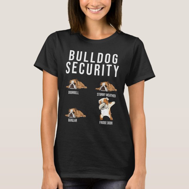 Camiseta Bulldog Seguridad Bulldog inglés Perro lindo Masco (Anverso)