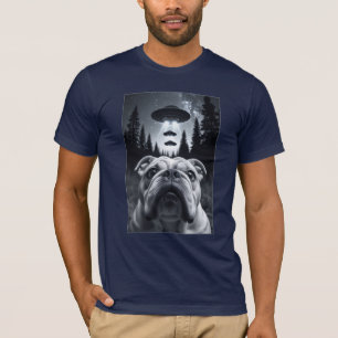 Camiseta Bulldog Selfie OVNI Fun Quirky Art